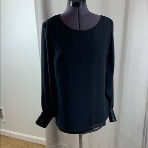 Jennifer Lopez Black Long Sleeve Blouse